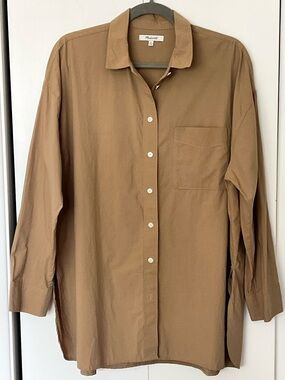 Madewell Signature Poplin Oversized Shirt Size M EUC
